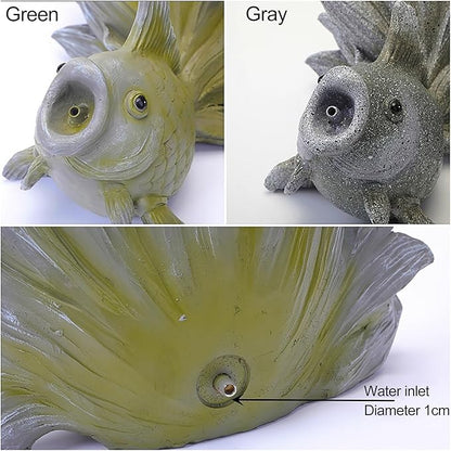 Goldfish Shape Pond spitters for Small Ponds, Fish Tank Automatic Circulation Water Landscaping Ornaments, Pool Fountains for Above Ground Pools, Garden Decor for Koi Pond(Green,24 * 24 * 30cm)