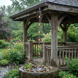 Hanging Rain Chime Metal Rain Chain for Outside Decorative Rain Gutter Chain with Bells Feng Shui Good Luck Chimes for Balcony Courtyard Garden Downspouts Creates Soothing Sound