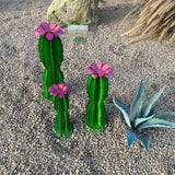 Handmade Blue Myrtle Cactus - Mexican Garden Art, Yard Art, Garden Decor, Indoor/Outdoor Metal Decor, Yard Decoration (Small - 9x11x6)
