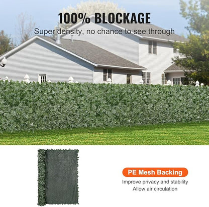 VEVOR Artificial Ivy Privacy Fence Screen, 96 x 72 in Faux Ivy Vine Leaf Hedges Fence, Greenery Privacy Fence with Mesh Cloth Backing, Green Wall Decoration for Outdoor Garden, Yard, Balcony