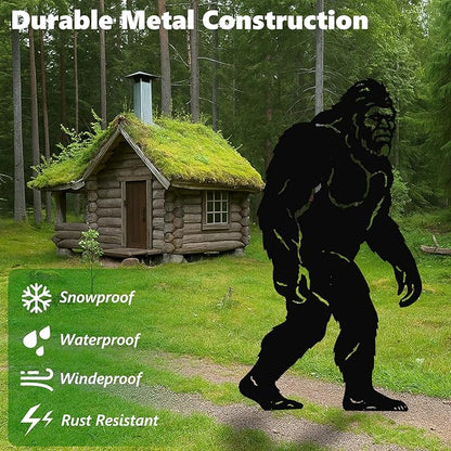7.4ft Bigfoot Metal Outdoor Decor Big Foot Sasquatch Gifts for Men/Dad/Women, Chimpanzees Silhouette Statues for Yard Art, Garden, Patio, Backyard, Forests, Lawn Decorations(Classic Style)