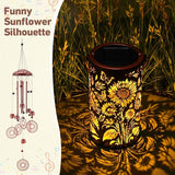 Retisee Sunflower Solar Wind Chimes Outdoor Metal Sunflower Teacher Appreciation Gifts Solar Light Windchimes Outside Indoors Christmas Decoration Birthday Gift for Home Lawn Porch Patio Garden Yard