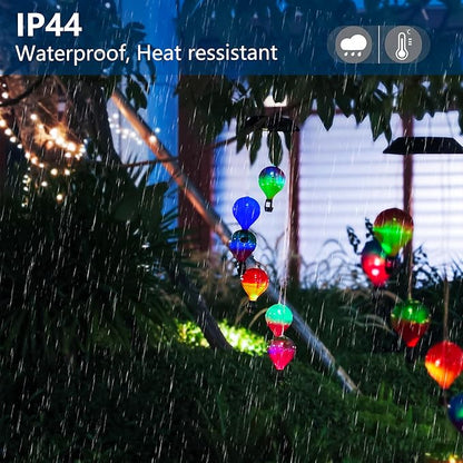 Hot Air Balloon Solar Lantern Waterproof,Solar-Powered Wind Chimes for Garden,Hot Air Balloon Solars Lights Outdoor,Hanging Camping Light Colorful Changing for Patio,Backyard,Lawn,Porch,Garden