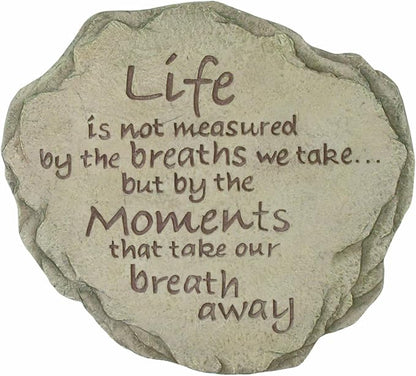 Spoontiques - Garden Décor - Life is Not Measured Stepping Stone - Decorative Stone for Garden