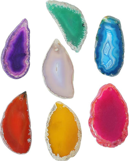 Cozy Tower Colorful Agate Wind Chimes for Outside Unique, Outdoor Home Garden Decor Geode Hanging Decorations