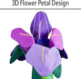 In the Breeze 5227 — Iris Windtail — Colorful 3D Purple Flower Windsock with Flowing Tails