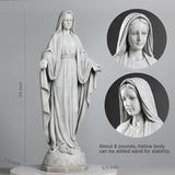 BC Catholic Our Lady of Grace Virgin Mary Statue, 24" H Holy Mother Statue for Garden, Mother Mary Décor for Outdoor Yard Patio Lawn Hallway, Religious Gift, Handpainted by Buildclassic