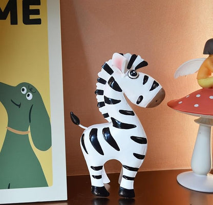 GIFTME 5 Metal Zebra Figurine Garden Outdoor Sculptures Decor,Cartoon Zebra Statues Home Decor for Women,Family