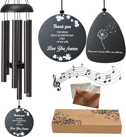 Thank You Gifts for Women Men, 37" Wind Chimes Outdoor Large for Deep Tone, Appreciation Gifts with 2pc Wind Catchers for Mother's Day Employee Coworkers Colleague Teachers Nurses for Family Friends