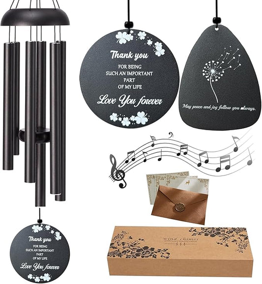 Thank You Gifts for Women Men, 37" Wind Chimes Outdoor Large for Deep Tone, Appreciation Gifts with 2pc Wind Catchers for Mother's Day Employee Coworkers Colleague Teachers Nurses for Family Friends