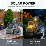 Solar Dragon Statue Light - Resin Garden Decor Sculpture, Weatherproof & Auto-On, Perfect for Lawn, Patio, Yard, (Birthday/Christmas/Valentine’s/Thanksgiving)