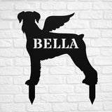 Giant Schnauzer Angel Wings Statue Figurine For Garden Sign Memorial Ornament Metal Burial Bereavement Sympathy Gift Grave Marker for Yard Garden Porch Lawn Grassland Park Farm Flowerpot Decor.