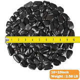 River Rock Stepping Stones Outdoor for Garden Walkway, 10 inch Diameter 6 Pcs Round Shape Paver Step Stones Polished Pebble River Stone Mat for Yard Lawn Patio Pathway Walk Way - Black