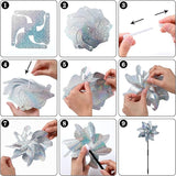 NOVWANG 16 PCS Reflective Pinwheels with Stakes, Extra Sparkly Pinwheels for Yard and Garden Pinwheels Bulk, Bird and Animal Deterrent Device to Scare Birds Away from Patio(Silver)