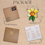 Daffodil March Birth Month Flower Acrylic Suncatcher, Flower Suncatchers for Window Hangings, Stained Glass Effect Garden Decor, Gift for Mother's Day, Mom, Grandma, Wife, Women
