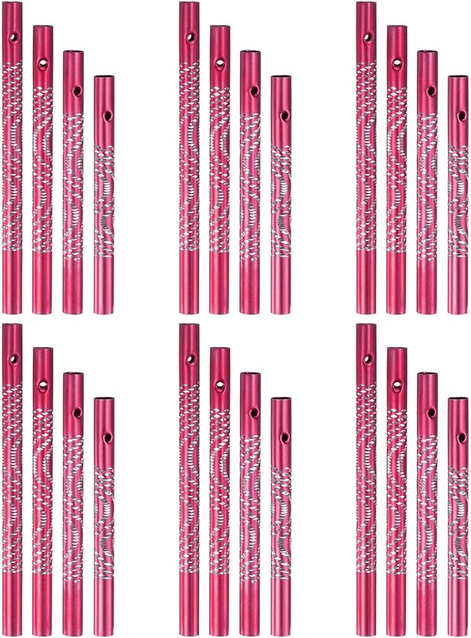 M METERXITY 24-Pack Wind Chime Tubes, 4 Sizes Aluminum Metal Wind Bell Empty Tubes for Outside/Adults Arts and Crafts/DIY [Pink]