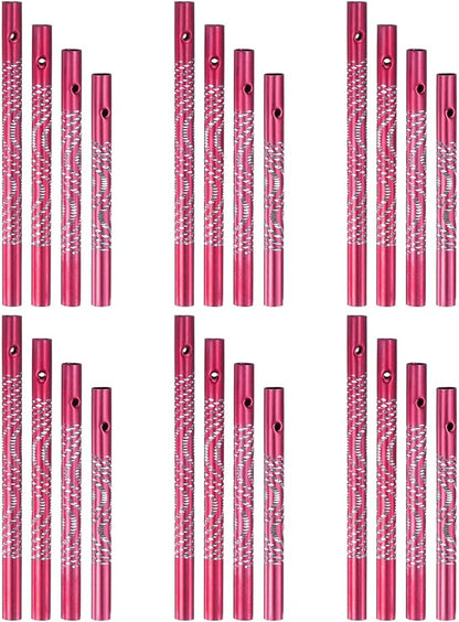 M METERXITY 24-Pack Wind Chime Tubes, 4 Sizes Aluminum Metal Wind Bell Empty Tubes for Outside/Adults Arts and Crafts/DIY [Pink]