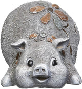 Roman Garden - Pebble Pig Statue, 6H, Garden Collection, Resin and Stone, Decorative, Garden Gift, Home Outdoor Decor, Durable, Long Lasting