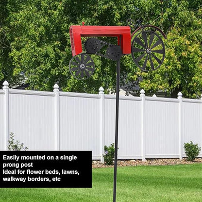 Farm Tractor Windmill,Tractor Wind Spinner Yard Ground Stake Statue Garden Windmill Decoration Lawn Floor Stakes Art Ornament for Outdoor Garden Yard Patio Decor (Red)