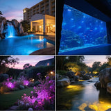 T-SUN Solar Pond Lights, 3-in-1 RGB Solar Underwater Pond Lights, IP68 Waterproof Sustainable Submersible Light for for Pond, Garden, Patio, Fountain, Pool, Waterfall Decoration