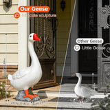 20" Large Porch Goose Statue Deocr, White Lifelike Lawn Goose Sculpture ,Resin Indoor or Outdoor Decorative Figurine for Garden, Patio, Yard, Entryway Accent, Unique Housewarming Gift, Gifts for Mom