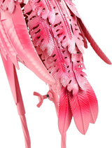 Garden Statues Flamingo Sculptures Metal Yard Art, Pink Bird Art Outdoor Backyard Decor Patio Lawn Porch Ornament Flamingo Yard Decoration (Pink with White)
