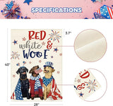 AVOIN colorlife 4th of July Dogs House Flag 28x40 Inch Double Sided Outside, Independence Day Patriotic American Stars and Stripes Yard Outdoor Decoration