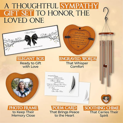 32 Inch Memorial Wind Chimes Outdoor, Wind Chimes for Loss of Loved One, Memorial Gifts for Loss of Mom, Sympathy Gifts for Mother, Father, Brother, Sister