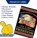 250th Anniversary America Garden Flag, 250 Anniversary USA Flag Patriotic Banner 250 Years of Freedom Yard Sign 4th of July Double-Sided Waterproof 1776-2026 Commemorative Flag 12x18 Inch