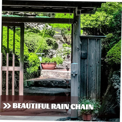 Decorative Metal Rain Chain for Gutters Drainage Elegant Cups Outdoor Garden Decor Resistant Design for Rainwater Diverter