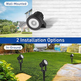 T-SUNUS RGB Solar Spot Lights Outdoor Christmas, Color Changing Landscape Spotlights Waterproof IP65 9.8ft Cable Separated Panel for Flag Patio Pathway Yard Garden Wall Halloween Holiday Decoration