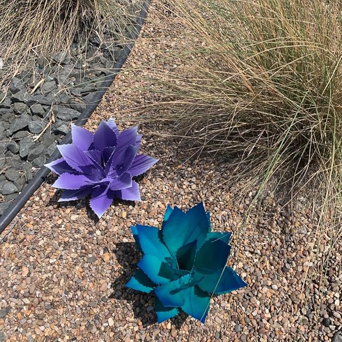 Decorative Metal Agave (Cupreate) - Garden Art (Turquoise)