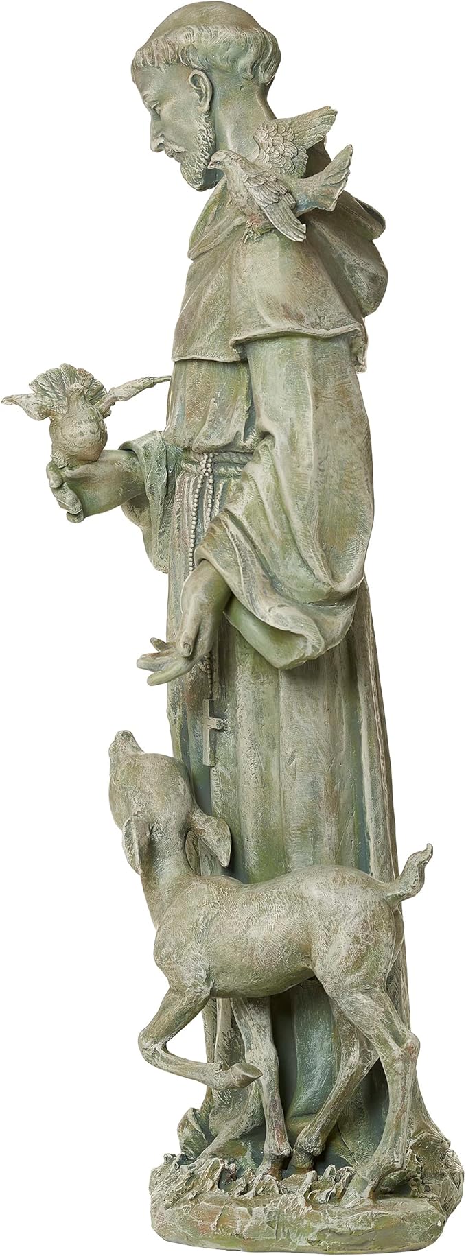 Joseph's Studio by Roman – 36.5" St. Francis with Fawn Garden Statue – Religious Outdoor Decor for Yard, Lawn, or Memorial