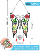 KY&BOSAM Gifts for Women I Love You Grandma Butterfly Suncatcher Stained Glass Suncatchers for Window Hanging Home Decor Garden Wind Chimes Birthday Gifts for Women Mothers Day Valentine's