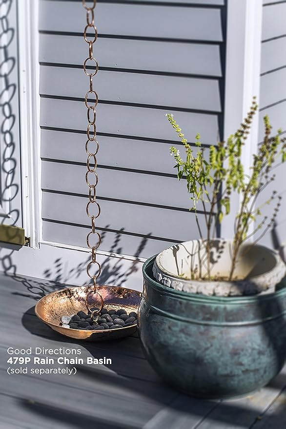 Good Directions 485P-8 Chain Link Rain Chain 8-1/2 Feet Long, 12 Large Figures, 100% Pure Copper