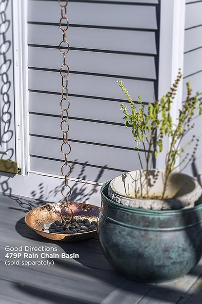 Good Directions 485P-8 Chain Link Rain Chain 8-1/2 Feet Long, 12 Large Figures, 100% Pure Copper
