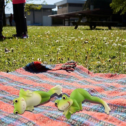 Cute Frog Statues Decorative Figurines, Lightweight Resin Garden Ornaments For Lawn Patio Porch, Weather Resistant Outdoor Decor Set Of 2