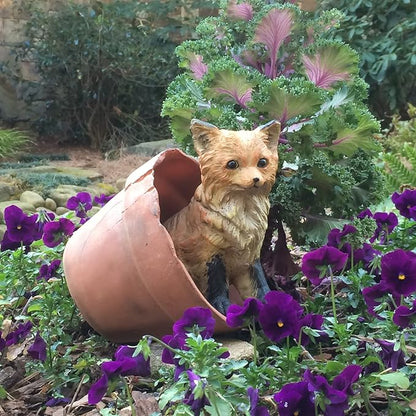 homestyles Call of The Wild Baby Fox in a Pot Garden Statue Figurine
