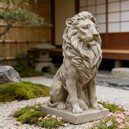 15in Huge Lion Statue, Stone Lion Sculpture Ornament, Beautiful Decorative Piece for Villa Garden Entrance, Housewarming, Birthday Gifts, Garden, Yard Decor