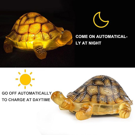 TIJNN Solar Turtle Lights Deck Decorative Lighting Statue Lawn Patio Backyard Outdoor Garden Decoration Housewarming Gift