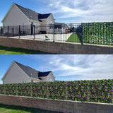 GLANT Expandable Fence Privacy Screen for Balcony Patio Outdoor,Decorative Faux Ivy Fencing Panel,Artificial Hedges (Single Sided Leaves) (1, Branches -Purple Rose)