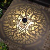 4 Pack Large Solar Fence Lights Metal Solar Powered Outdoor Wall Deck Step Lights Tree Theme Waterproof Fence Light for Garden Post Patio Backyard Yard Decor, Gardening Gifts for Women Mom Grandma