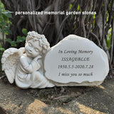 Personalized Memorial Garden Stones Engraved with Any Message, Custom Angel Gravestones Tombstones Memorial Gifts Symapthy Gifts for Loss of Loved Ones Mom Dad