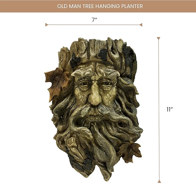 Bits and Pieces - 'Old Man' Tree Hanging Planter - Yard Decorations - Whimsical Tree Sculpture - Indoor/Outdoor Decoration - Garden Peeker Yard Art