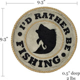Spoontiques - Garden Décor - I'd Rather Be Fishing Stepping Stone - Decorative Stone for Garden