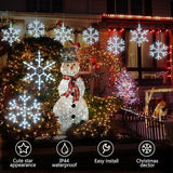 Tuanse 2 Pcs Christmas Silhouette Window Lights Christmas Snowflake Lights with Remote Control LED Lighted Snowflake Decorations Xmas for Window Wall (White)