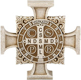 Avalon Gallery Saint Benedict Stepping Stone Cross, Stone Resin Garden Décor, 11" Square