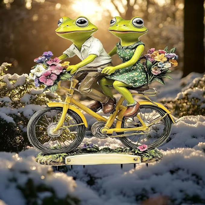 2D Love Frog Acrylic Garden Stake Decorative Yard Lawn Planter Outdoor Ornament (#02 Style)