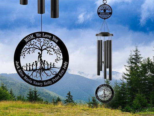 Personalized Wind Chimes for Mother's Day, Customized Wind Chime for Outside, Personalized Gift for Mom,Grandma