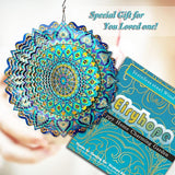 Wind Spinner Mandala Peacock - 12In Laser Cut Stainless Steel Wind Spinners Outdoor, 3D Kinetic Hanging Sculpture, Rustproof Metal Garden Decor Yard Art, Unique Gift for Women, Men, Holidays